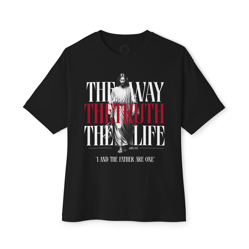 The Way, The Truth, The Life: Black Unisex Oversized Tee