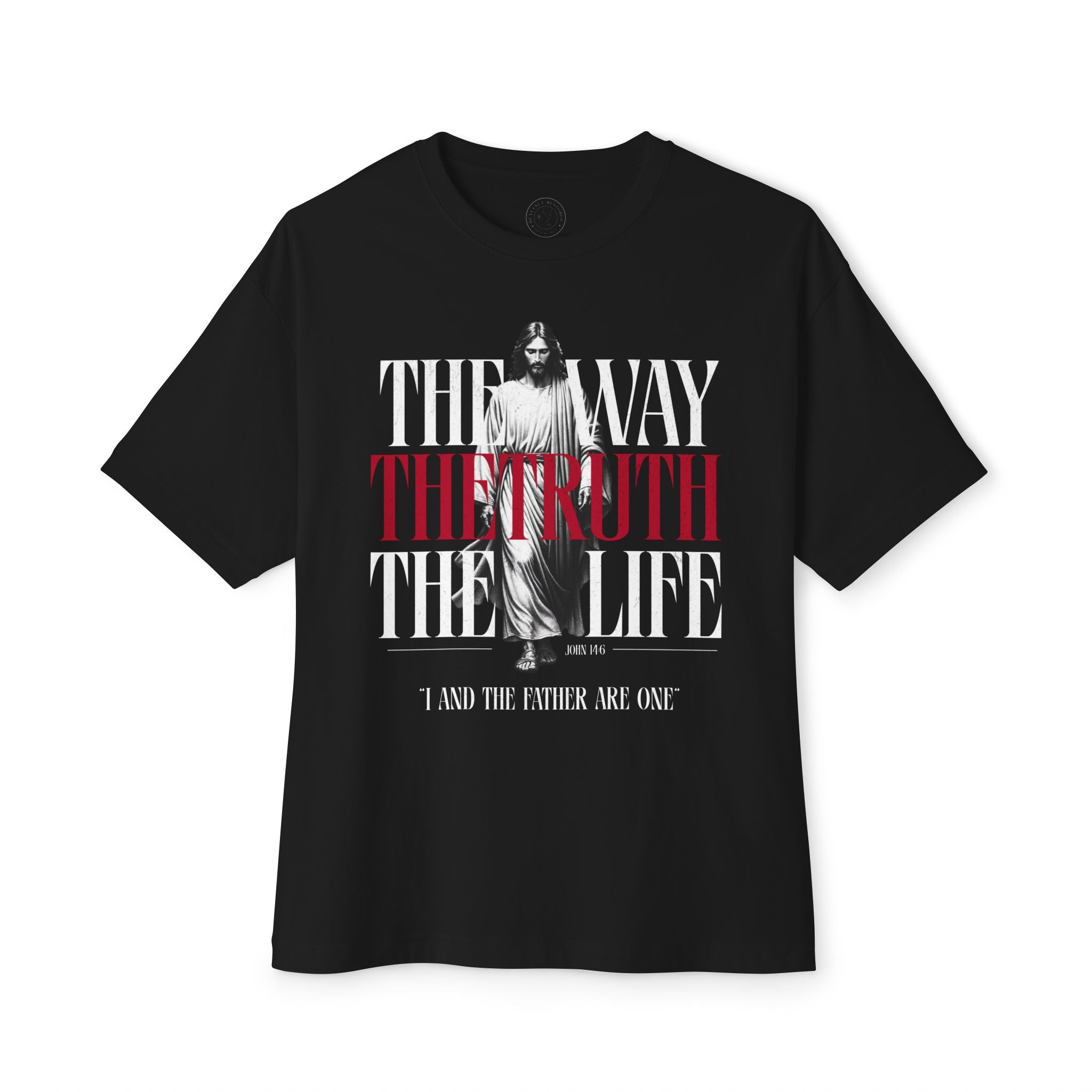 The Way, The Truth, The Life: Black Unisex Oversized Tee